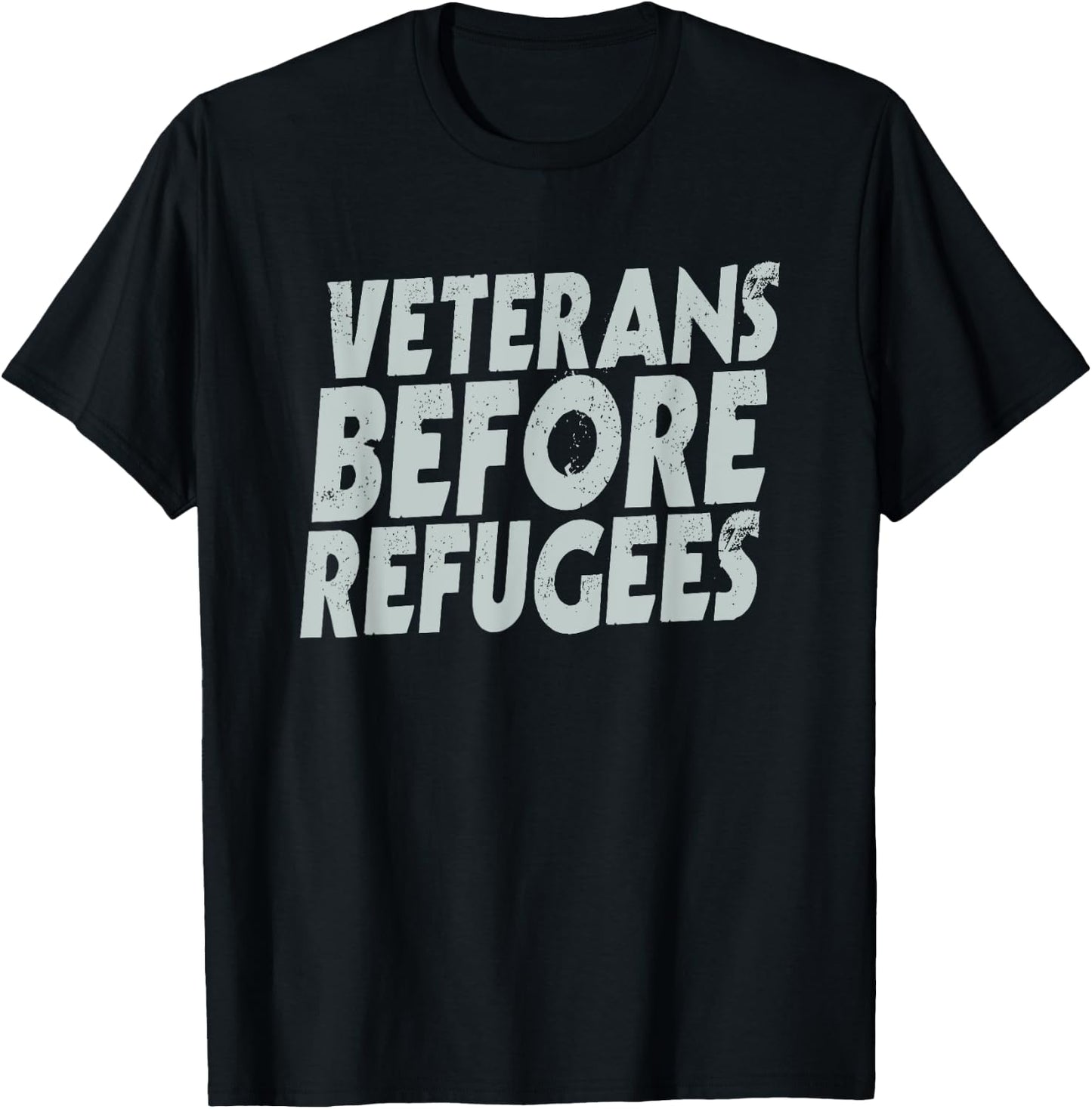 Veteran Shirt Before Refugees Men Women Soldier USA Gift T-Shirt - T-Shirt | Black