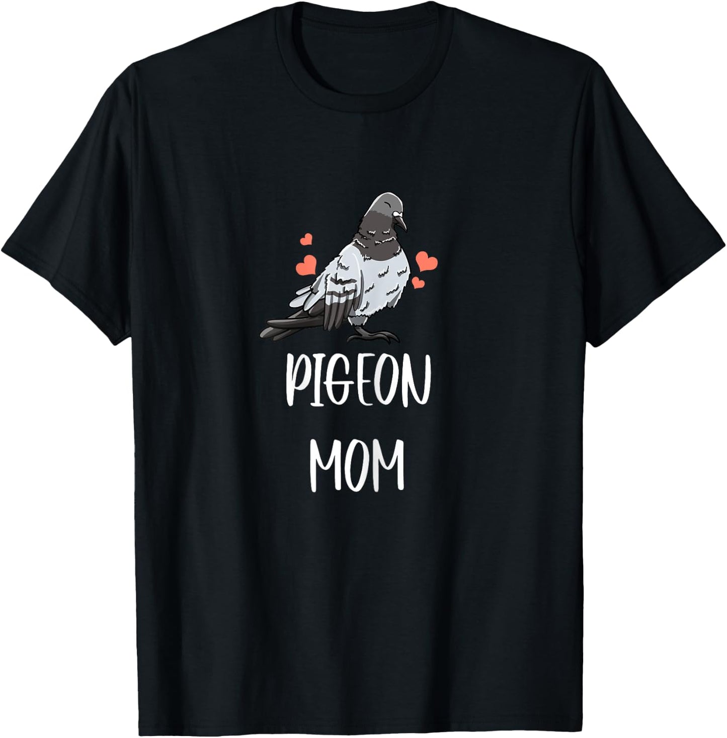 Pigeon Mom Leaf Pattern Girly Fowl Dove Pet Bird Lover Gift T-Shirt - T-Shirt | Black