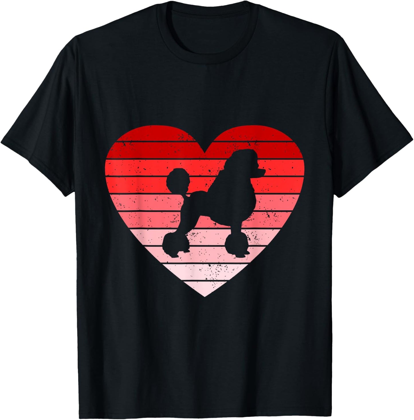 Retro style Valentines day Poodle Lover Gift T-Shirt - T-Shirt | Black
