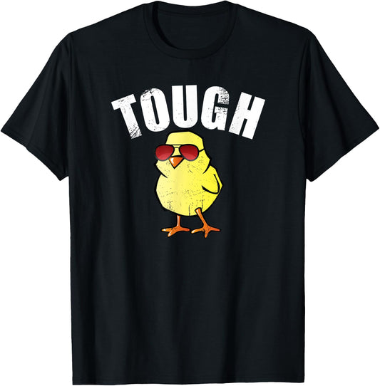Cute Chick TOUGH CHICK Shirt Baby Chick Feminist Empower T-Shirt - T-Shirt | Black