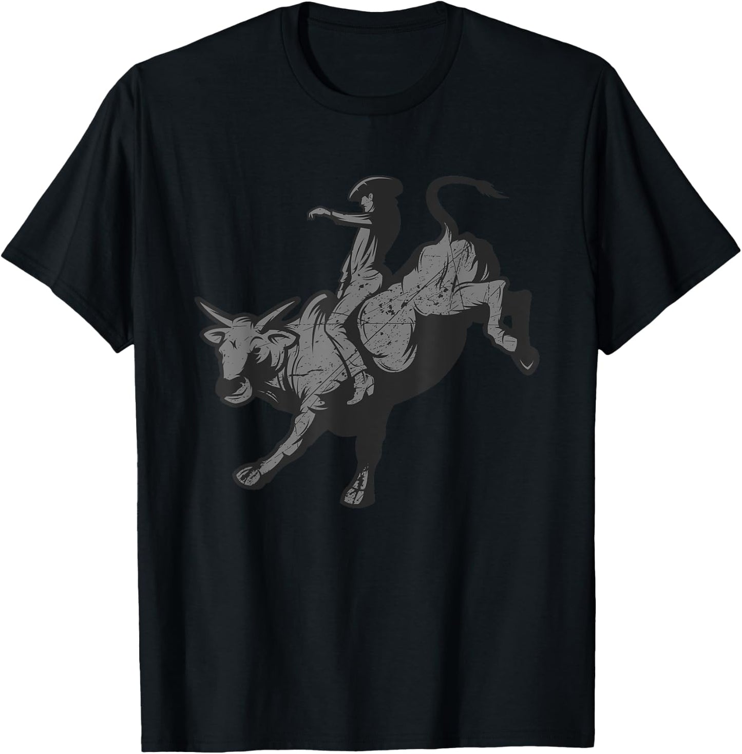 Funny Professional Bull Riding Rodeo Rider Cowboy Men Gift T-Shirt - T-Shirt | Black