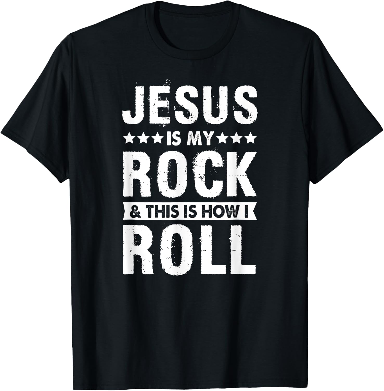 Jesus Is My Rock And This is How I Roll Bible Verse Easter T-Shirt - T-Shirt | Black