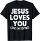 Jesus Loves Im Trying Funny God Faith Christian Gift T-Shirt - T-Shirt | Black