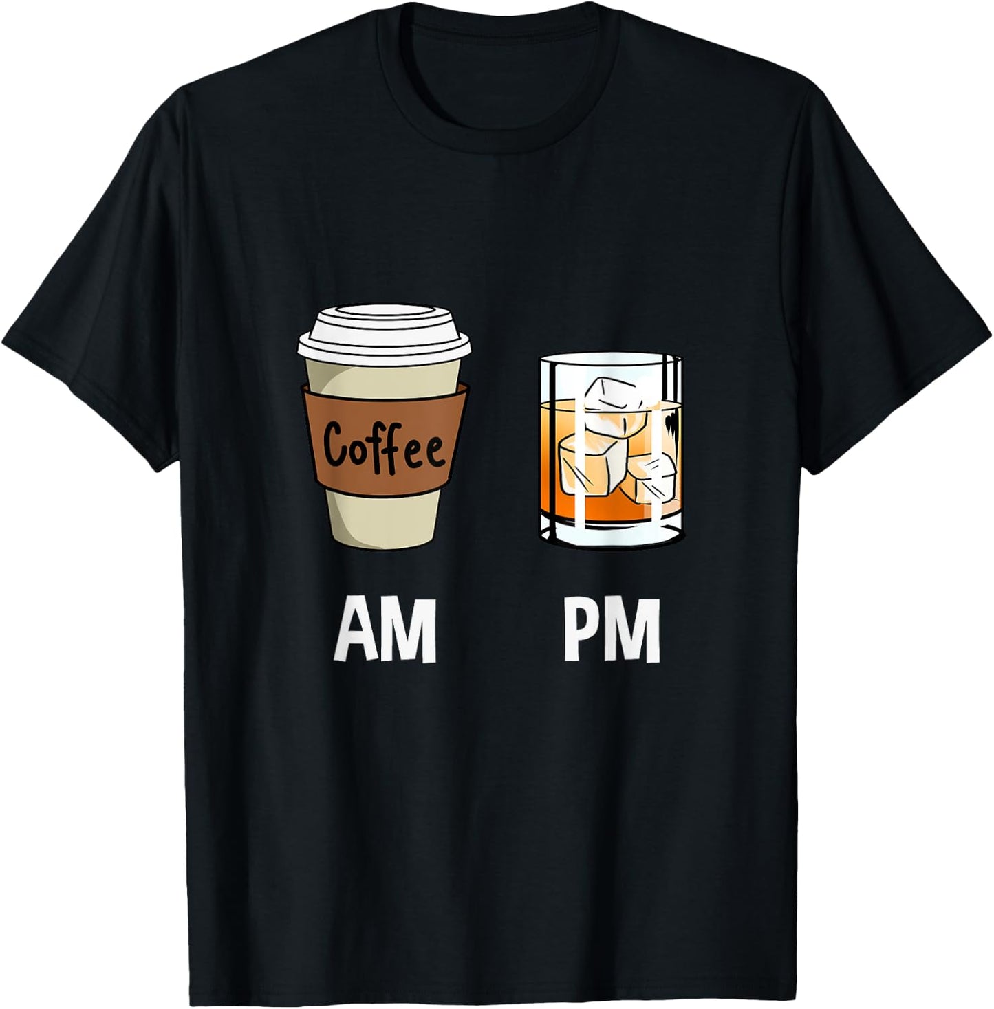 AM Coffee PM Bourbon T-Shirt - T-Shirt | Black
