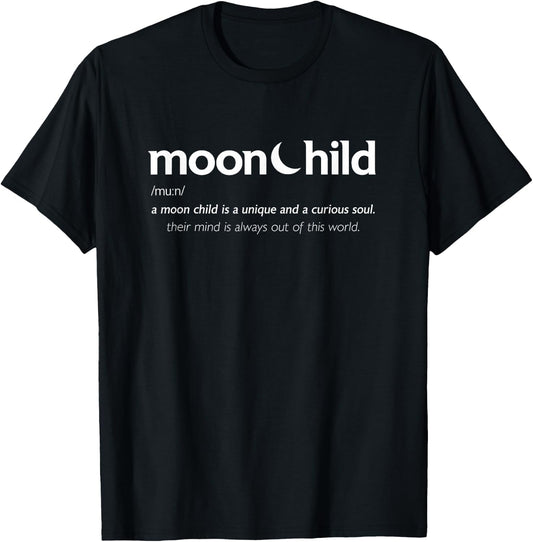 Moonchild Definition Moon Child Moon Aesthetic T-Shirt - T-Shirt | Black