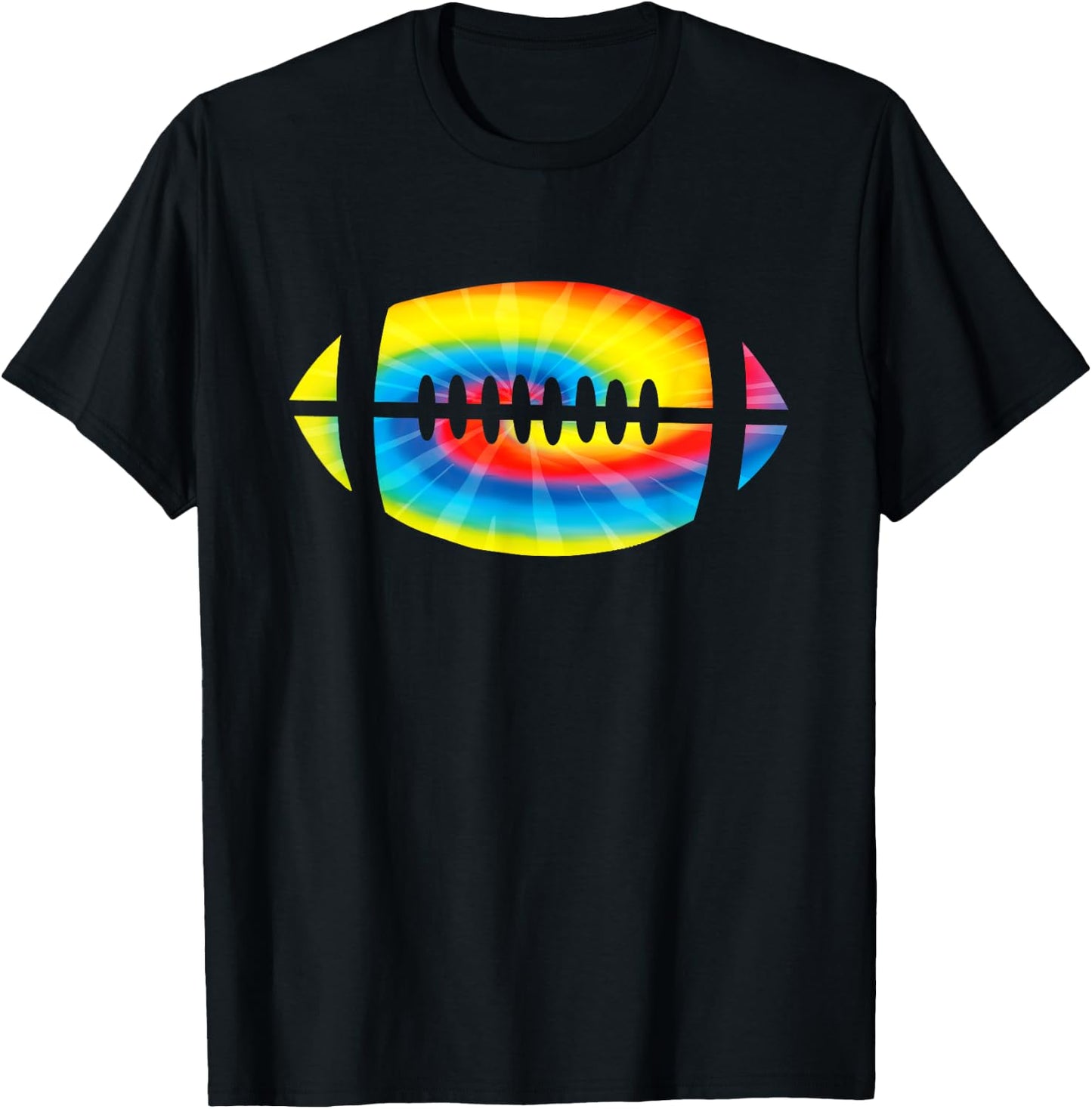 Cool Tie Dye Football Gift | Cute Sports Player Men Women T-Shirt - T-Shirt | Black