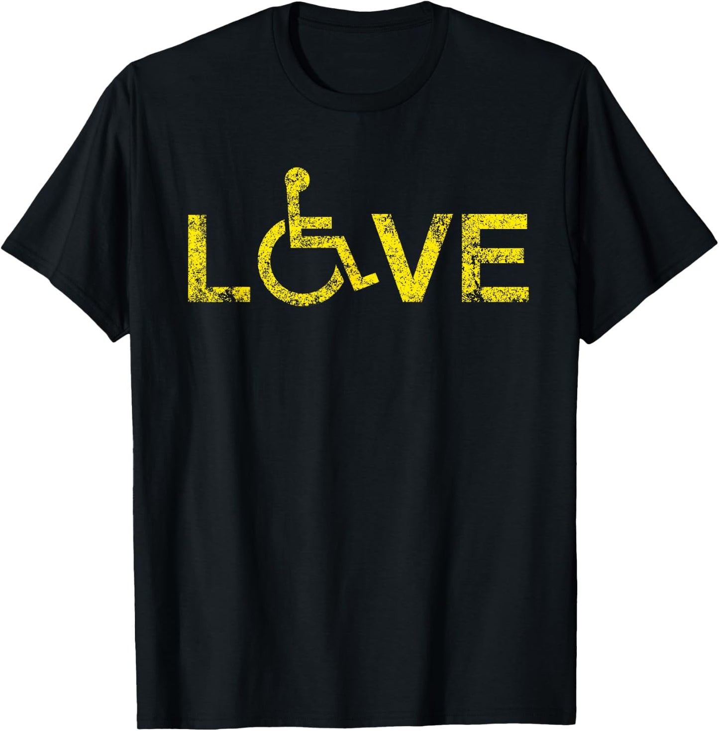 Handicap Wheelchair Love T-Shirt - T-Shirt | Black