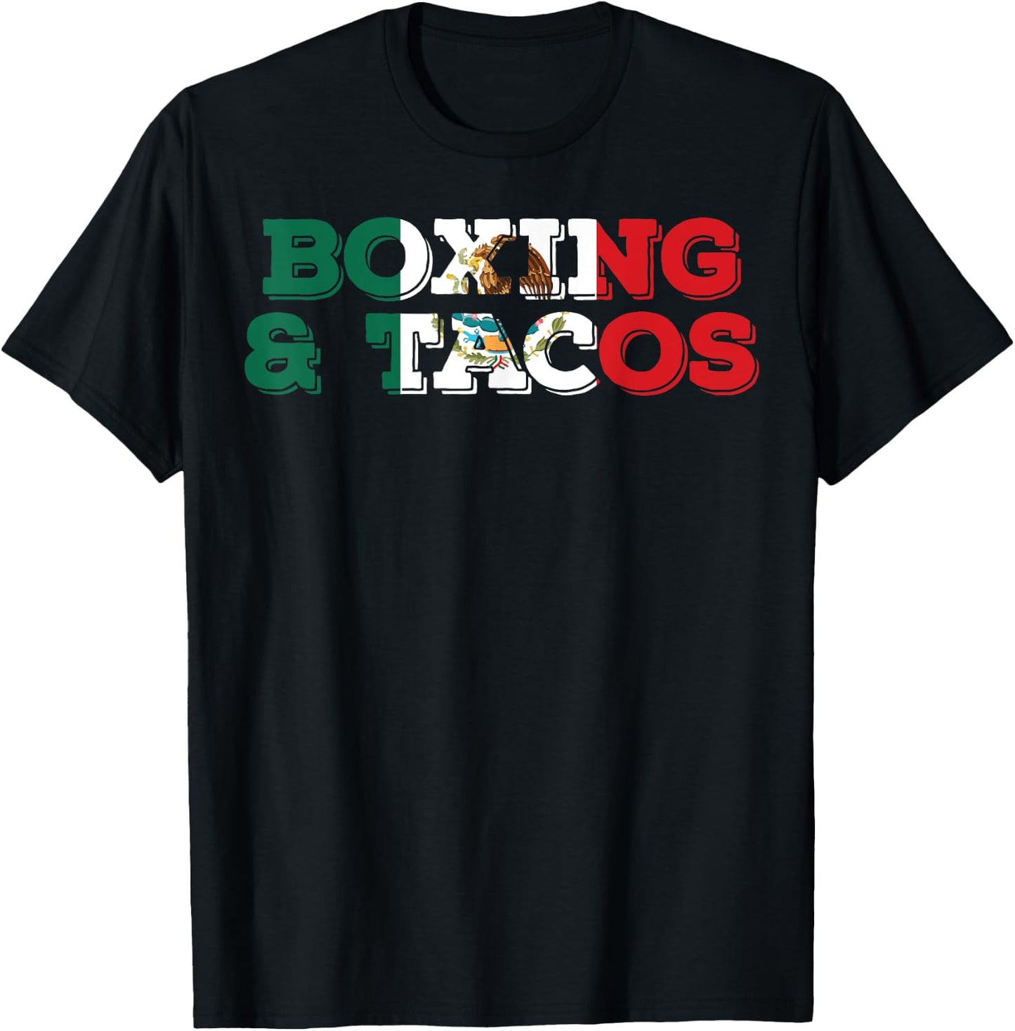 Saying Boxing and Tacos Mexican Sports Husband Hobby Box Pun T-Shirt - T-Shirt | Black