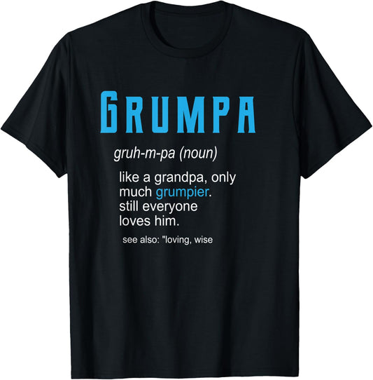 Pops Christmas Shirt for Grandpa, Funny Grumpa Definition T-Shirt - T-Shirt | Black