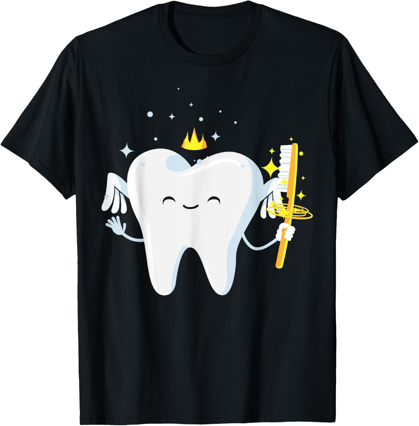Cute Tooth Fairy Gift | Funny Dental Hygienist Fantasy Folk T-Shirt - T-Shirt | Black
