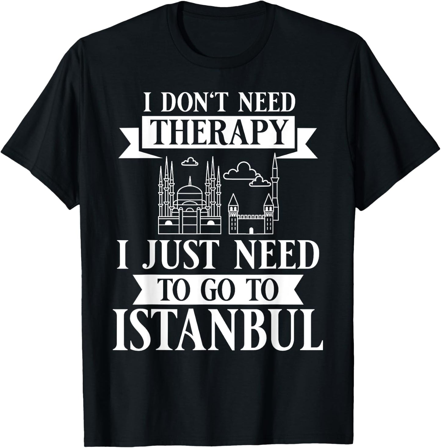 Istanbul Turkey City Skyline Map Travel T-Shirt - T-Shirt | Black