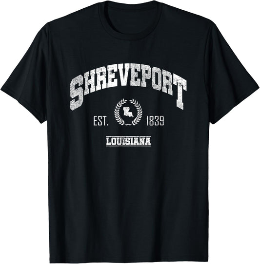 Shreveport LA | Louisiana | Vintage Throwback T-Shirt - T-Shirt | Black