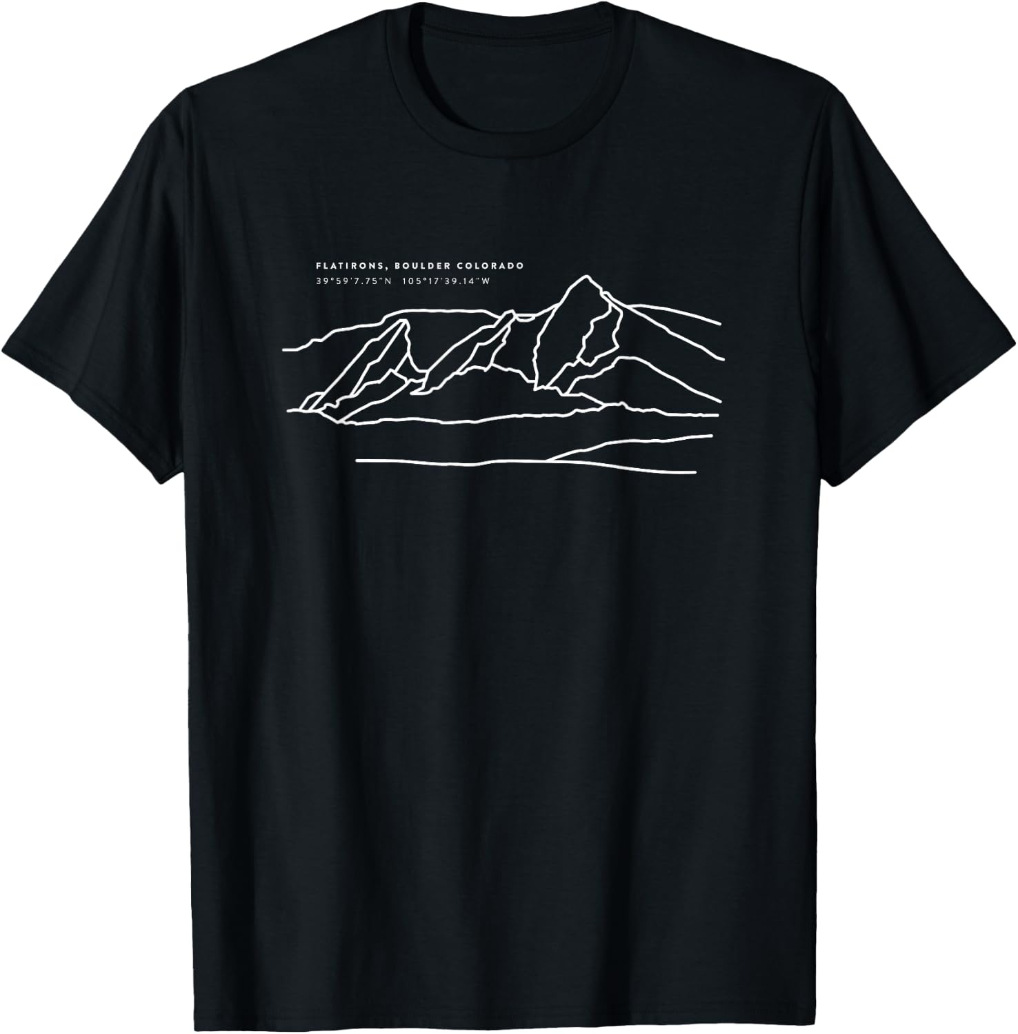 Places Around The World: Flatirons, Boulder Colorado T-Shirt - T-Shirt | Black