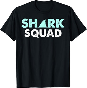 Shark Squad Shark Fin Shark Lover Gift T-Shirt - T-Shirt | Black