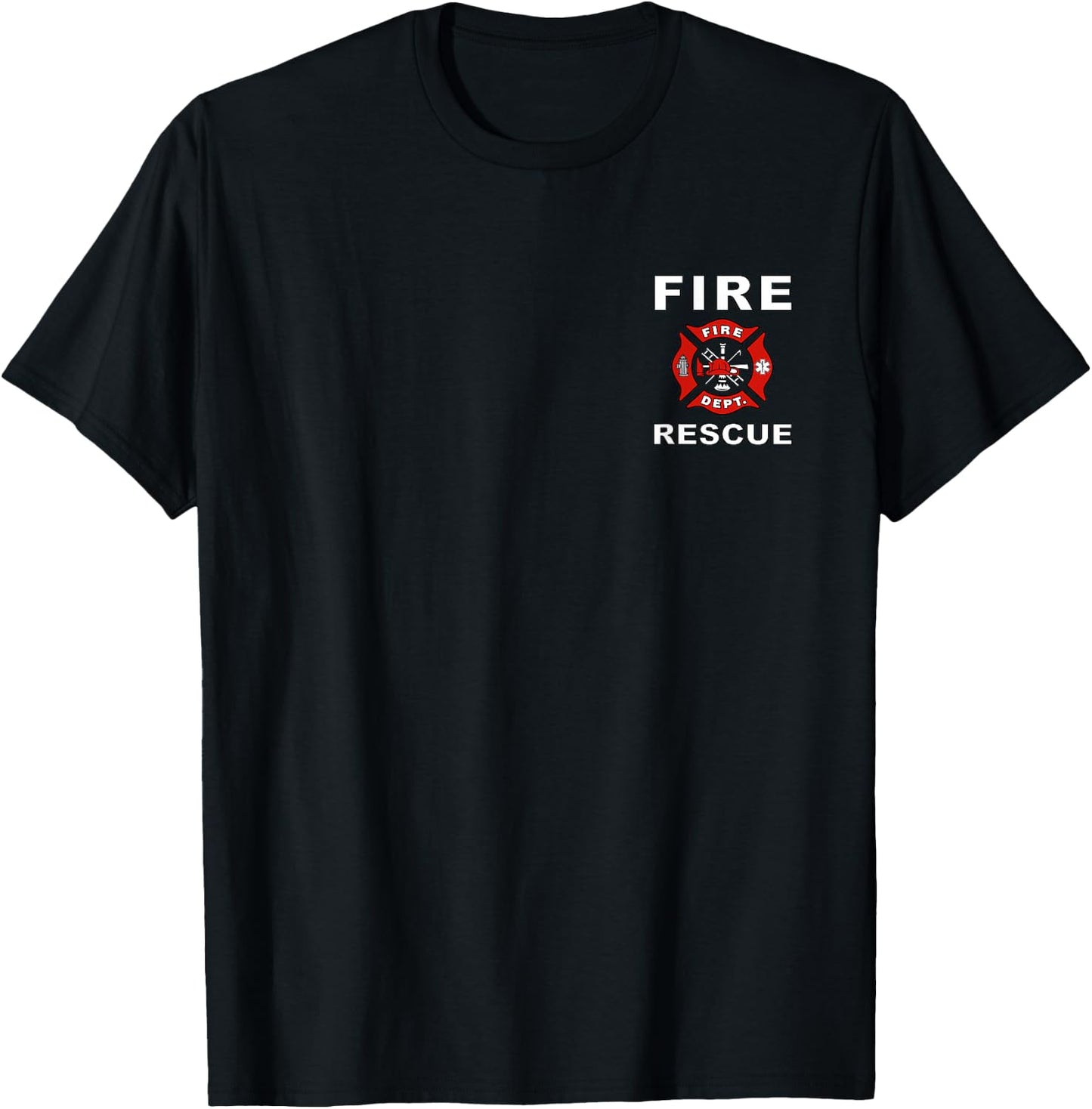 Fire Rescue Fire Fighter Fireman Kids Youth Adult Boys Girls T-Shirt - T-Shirt | Black