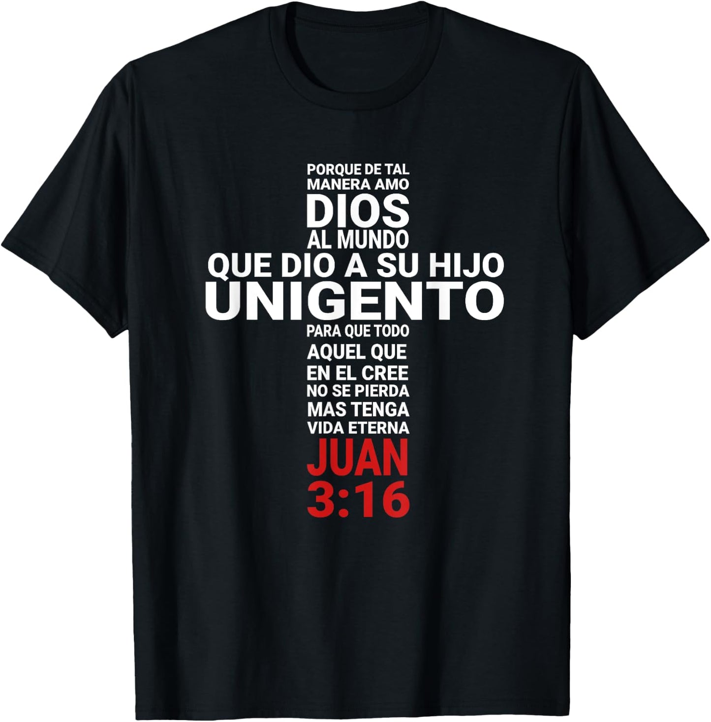 Juan 3:16 John Playera Camisa T-Shirt - T-Shirt | Black