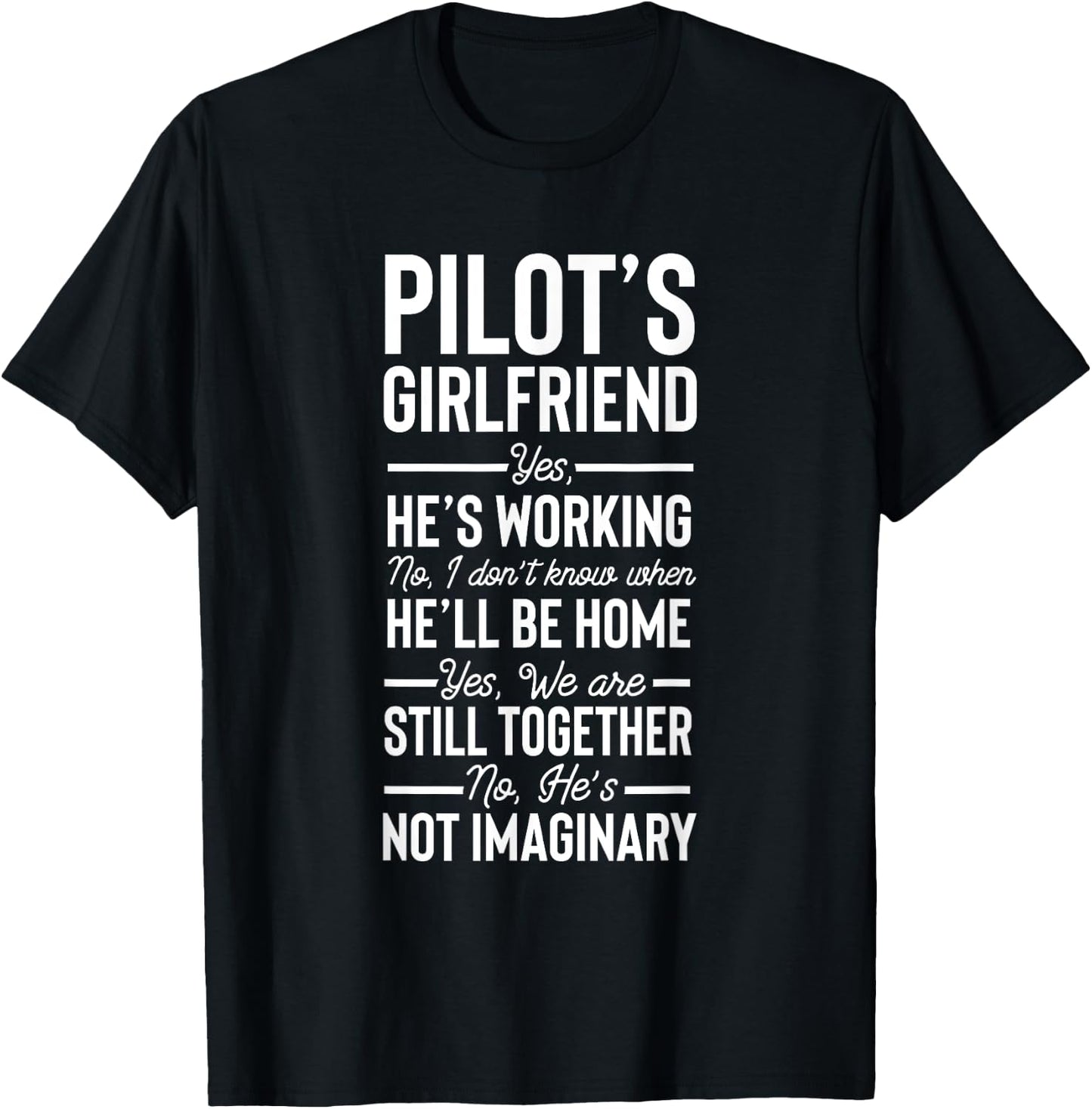 Funny Aviator Surprise Aviation Pilot's Girlfriend T-Shirt - T-Shirt | Black