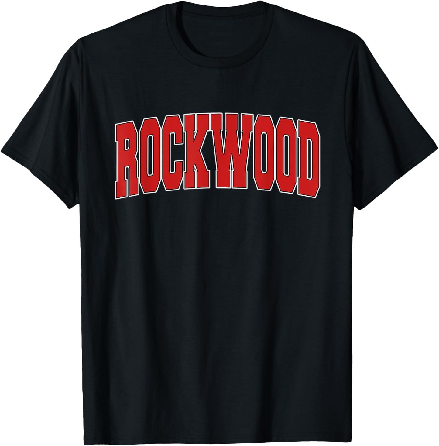 ROCKWOOD MI MICHIGAN Varsity Style USA Vintage Sports T-Shirt - T-Shirt | Black