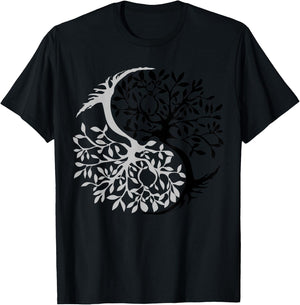 Tree Of Life Yin Yang Symbol Funny Bonsai Zen Gift Men Women T-Shirt - T-Shirt | Black