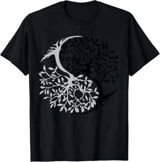 Tree Of Life Yin Yang Symbol Funny Bonsai Zen Gift Men Women T-Shirt - T-Shirt | Black