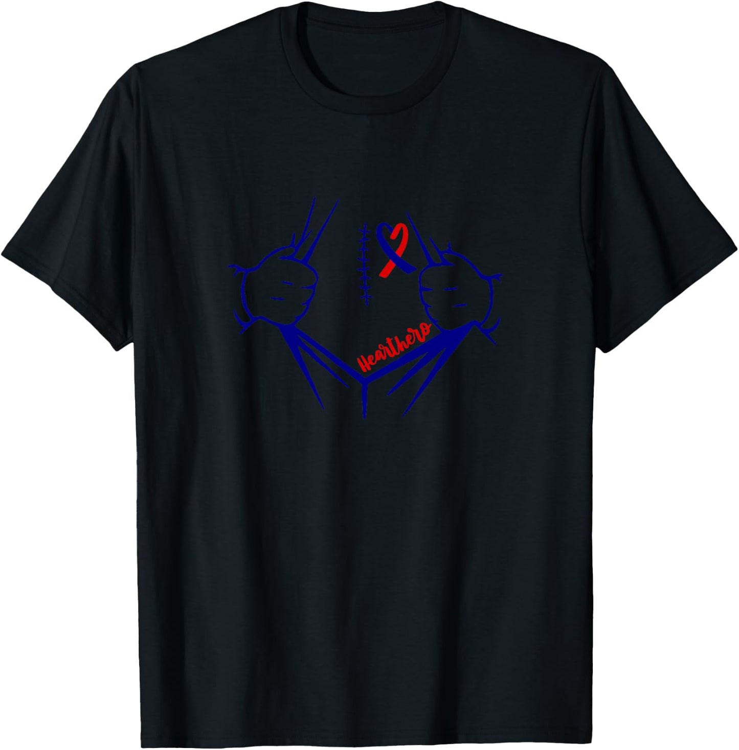 Heart Hero CHD Warrior Present CHD Congenital Heart Disease T-Shirt - T-Shirt | Black