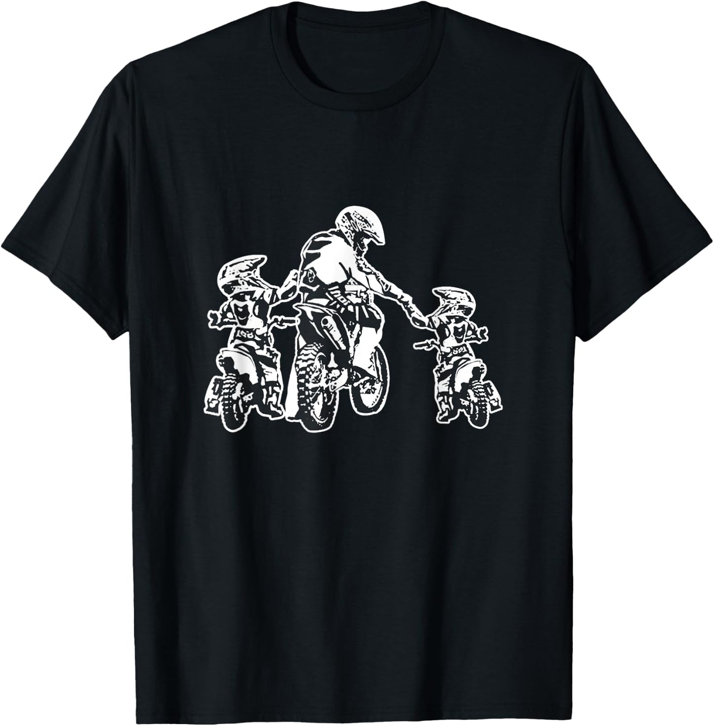 Motorcycle Motocross Father Child Son Hero Dirt Bike Gift T-Shirt - T-Shirt | Black