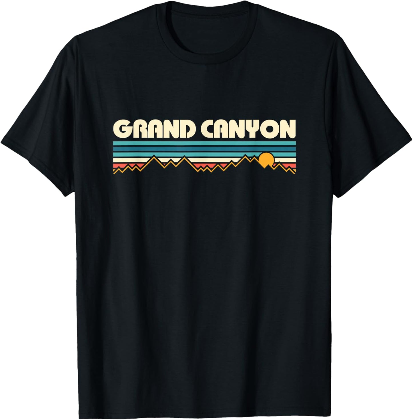 Grand Canyon Retro 80s Sunset T-Shirt - T-Shirt | Black