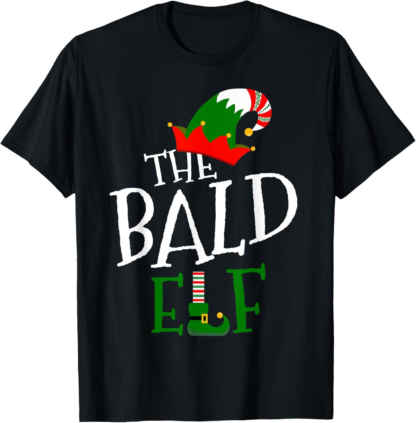 The Bald Elf Family Matching Group Gift Christmas Costume T-Shirt - T-Shirt | Black