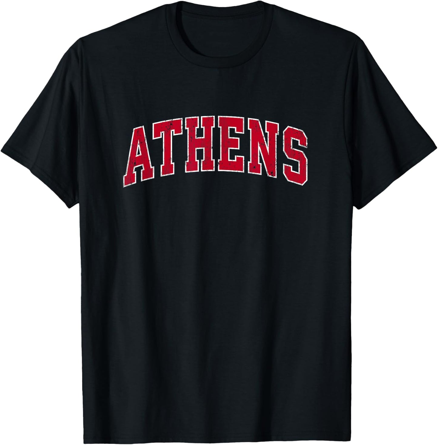 Athens Georgia GA Vintage Sports Design Red Design T-Shirt - T-Shirt | Black