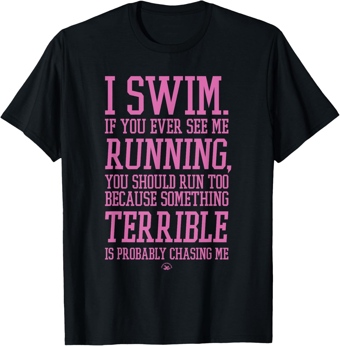 I Swim If You Ever See Me Running Lavender Funny Swimmer T-Shirt - T-Shirt | Black