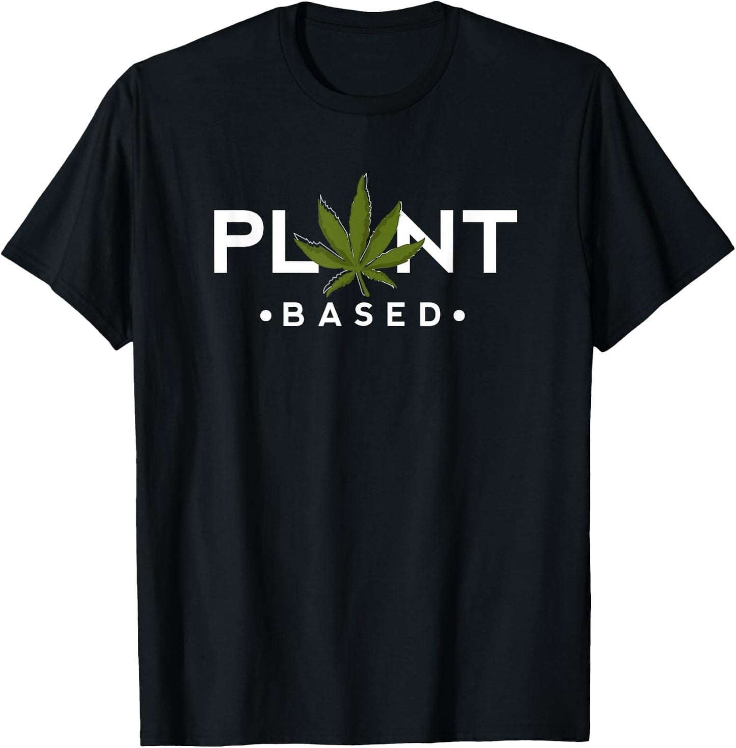 Plant-Based Marijuana Leaf Weed Joint Smoker Vegan T-Shirt - T-Shirt | Black