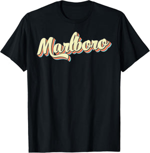 Marlboro Retro Art Baseball Font Vintage T-Shirt - T-Shirt | Black