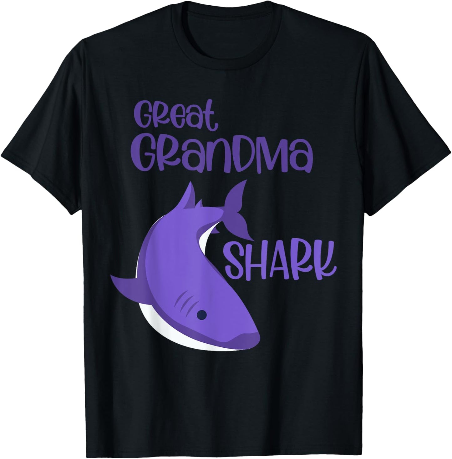 Mother's Day Funny Humor For Great Grandma Shark T-Shirt - T-Shirt | Black