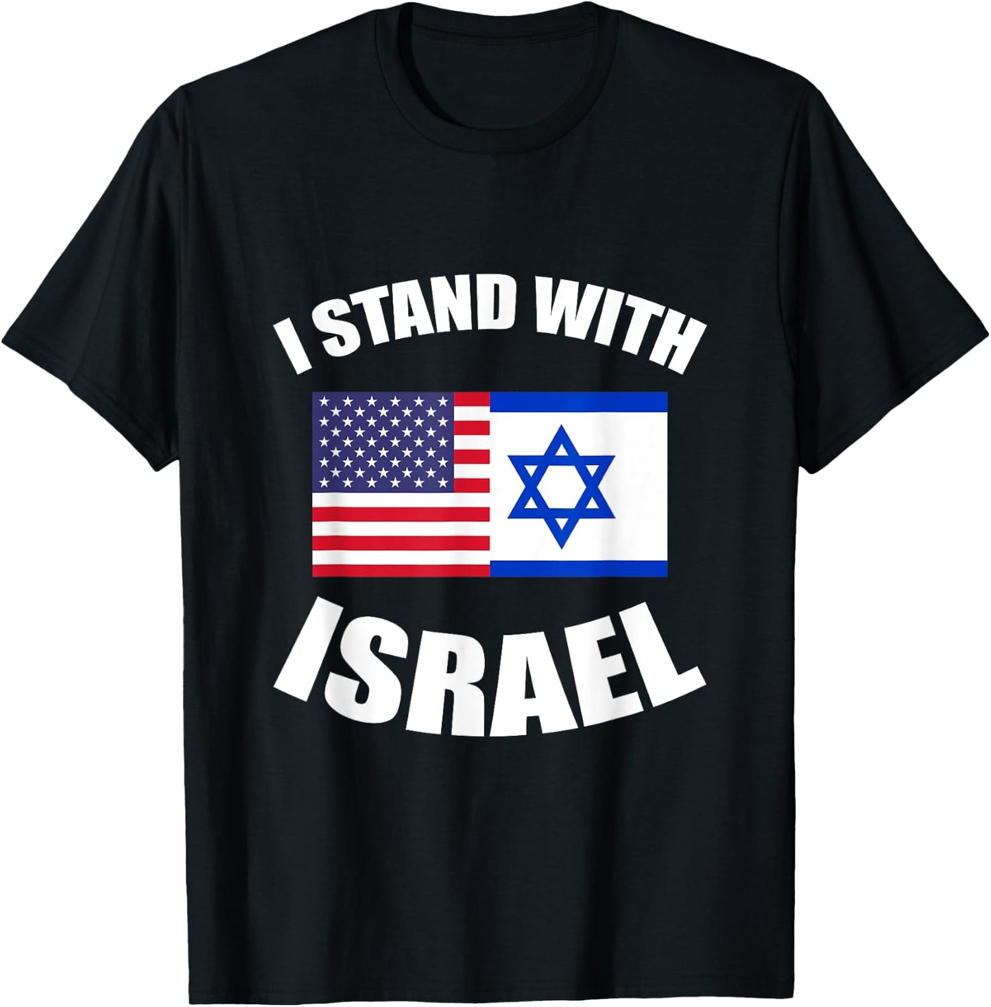 Israel Supporter American Flag Israeli Gift Israel T-Shirt - T-Shirt | Black