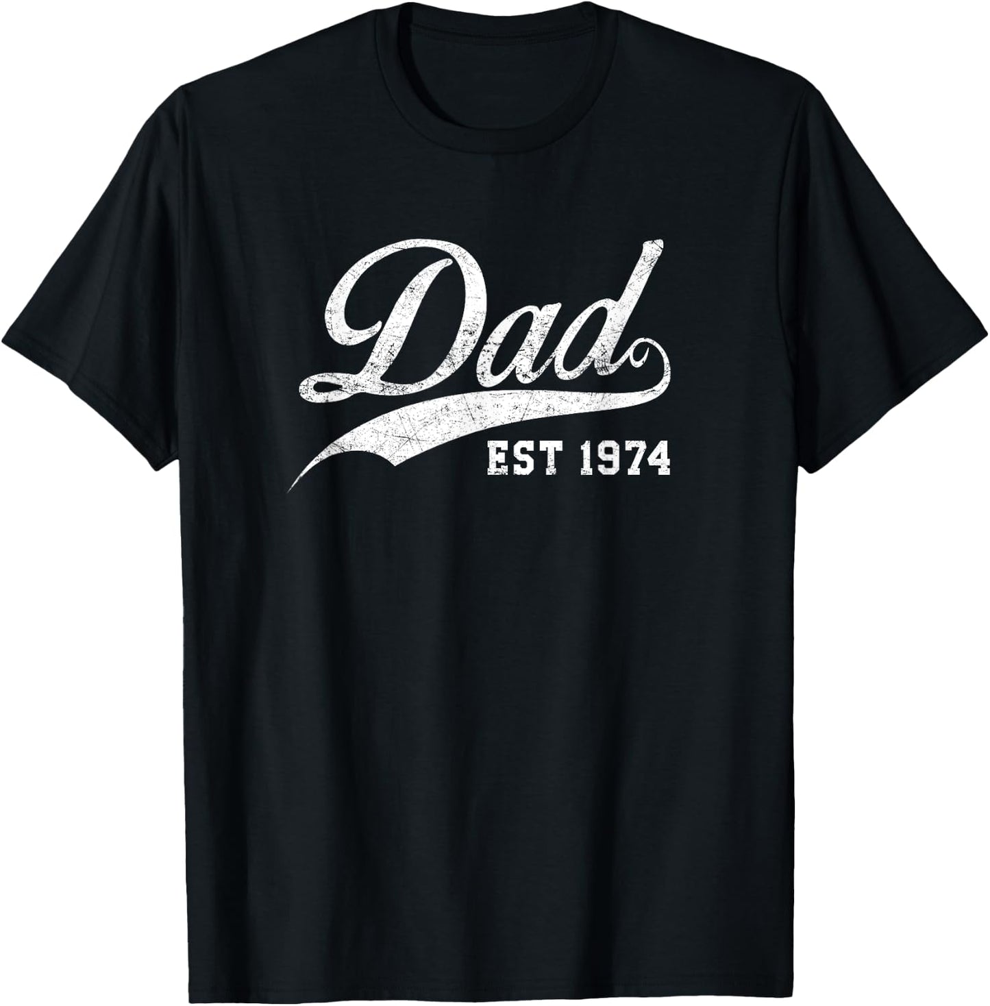 Dad Established 1974 Father's Day T-Shirt - T-Shirt | Black