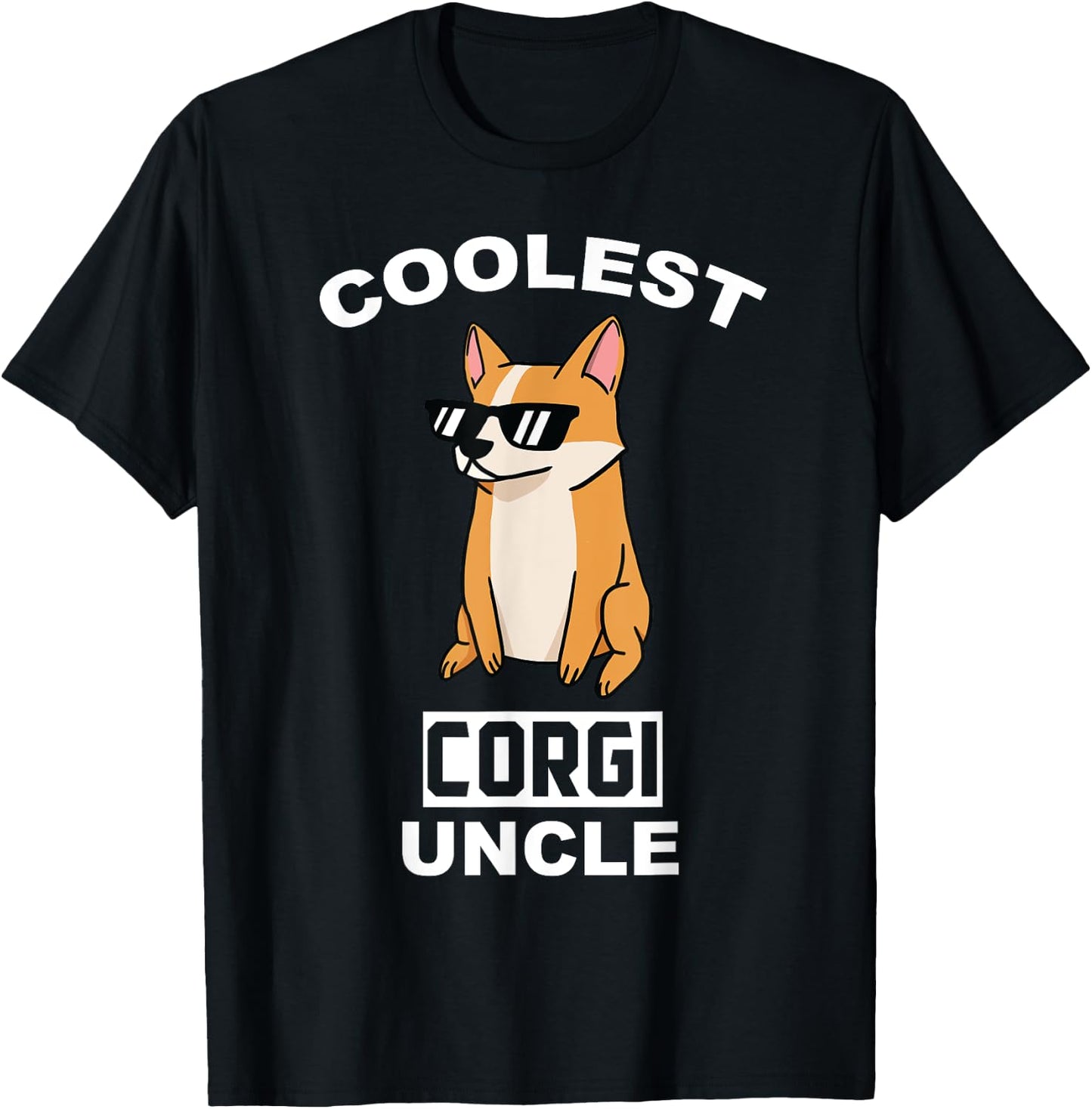 Coolest Corgi Uncle Funny Dog Men Women T-Shirt - T-Shirt | Black