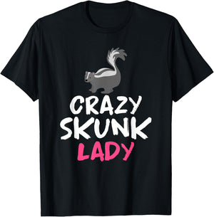 Crazy Skunk Lady Skunk T-Shirt - T-Shirt | Black