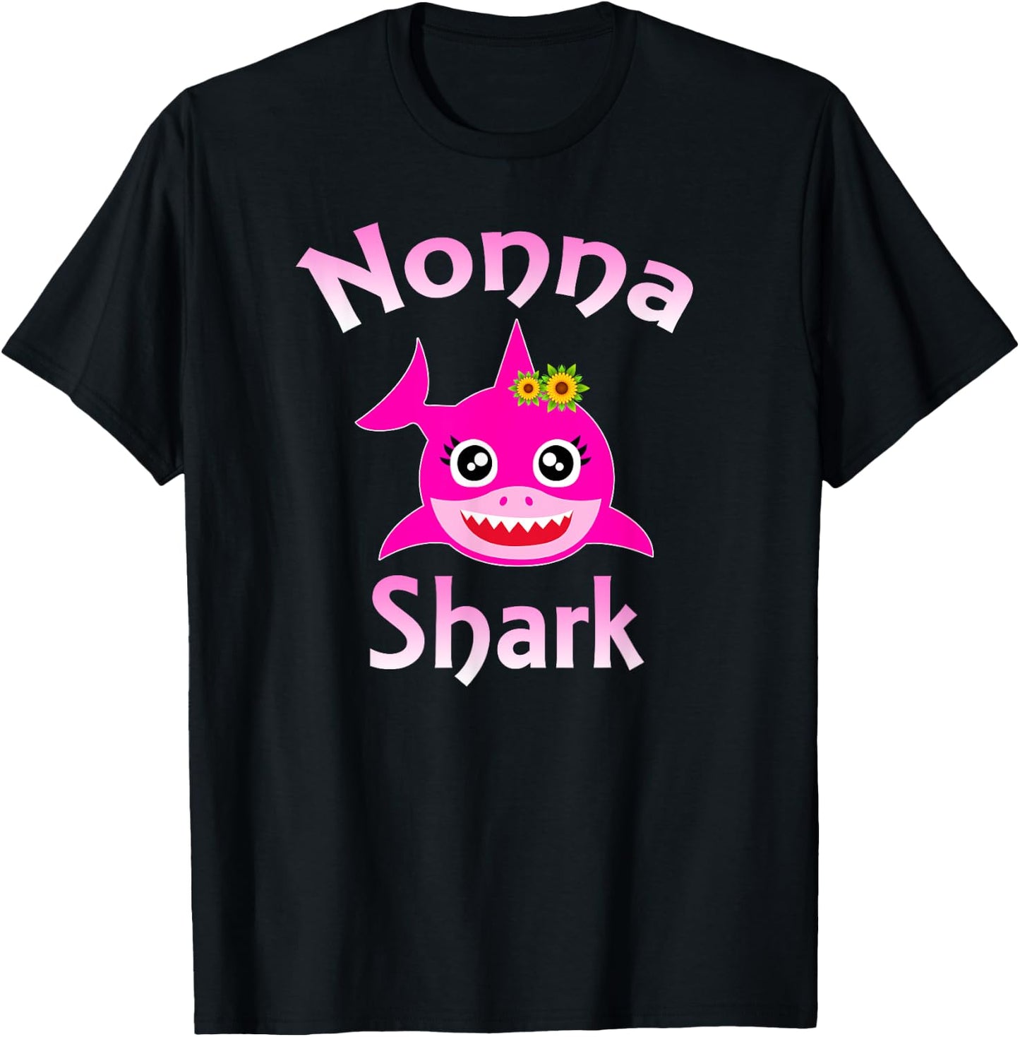 Nonna Shark Funny Italian Grandma T-Shirt - T-Shirt | Black