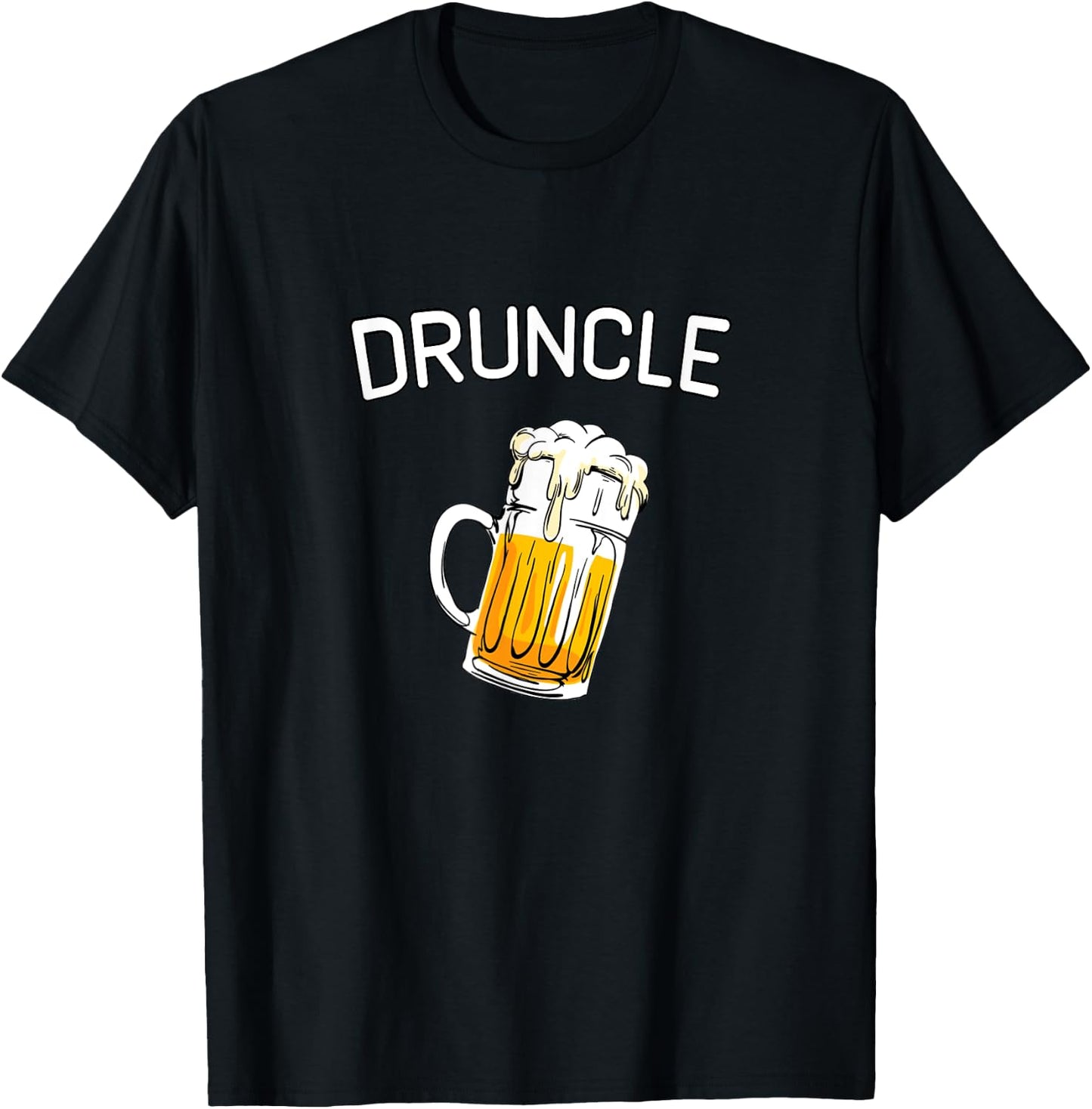Druncle Beer Whiskey Drunk Uncle Funny Father T-Shirt - T-Shirt | Black