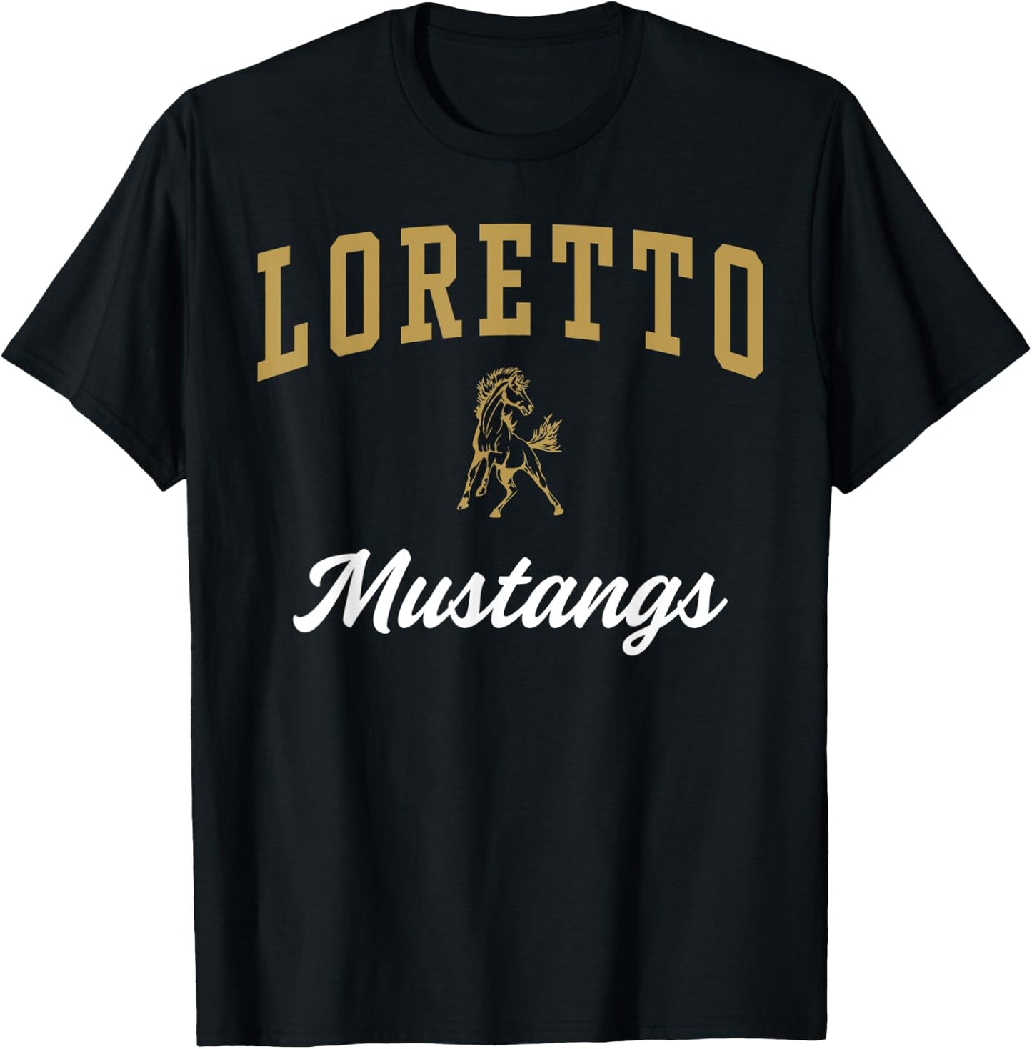 Loretto High School Mustangs T-Shirt - T-Shirt | Black