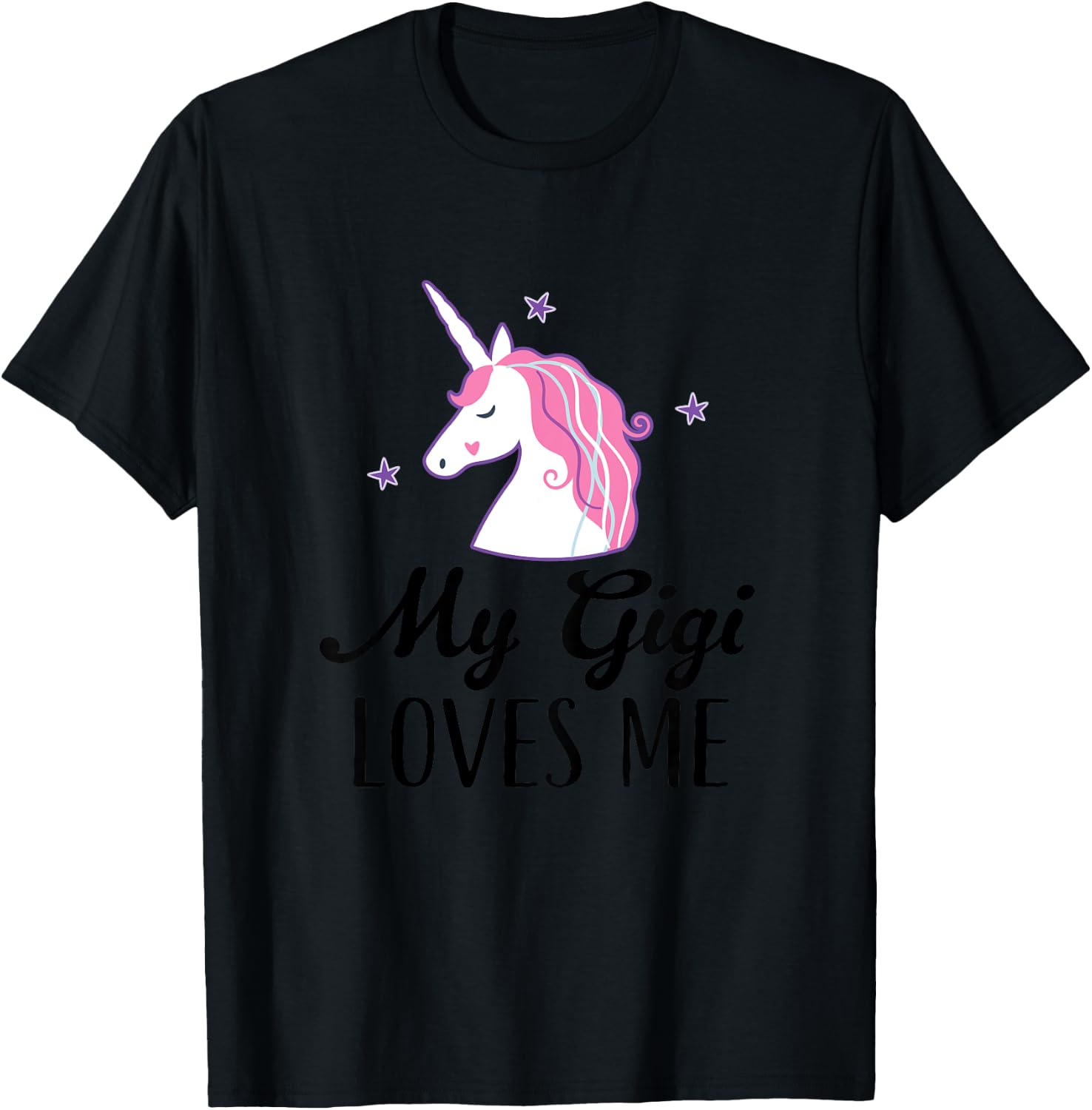 My Gigi Loves Me Girl Unicorn Granddaughter T-Shirt - T-Shirt | Black