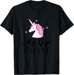 My Gigi Loves Me Girl Unicorn Granddaughter T-Shirt - T-Shirt | Black