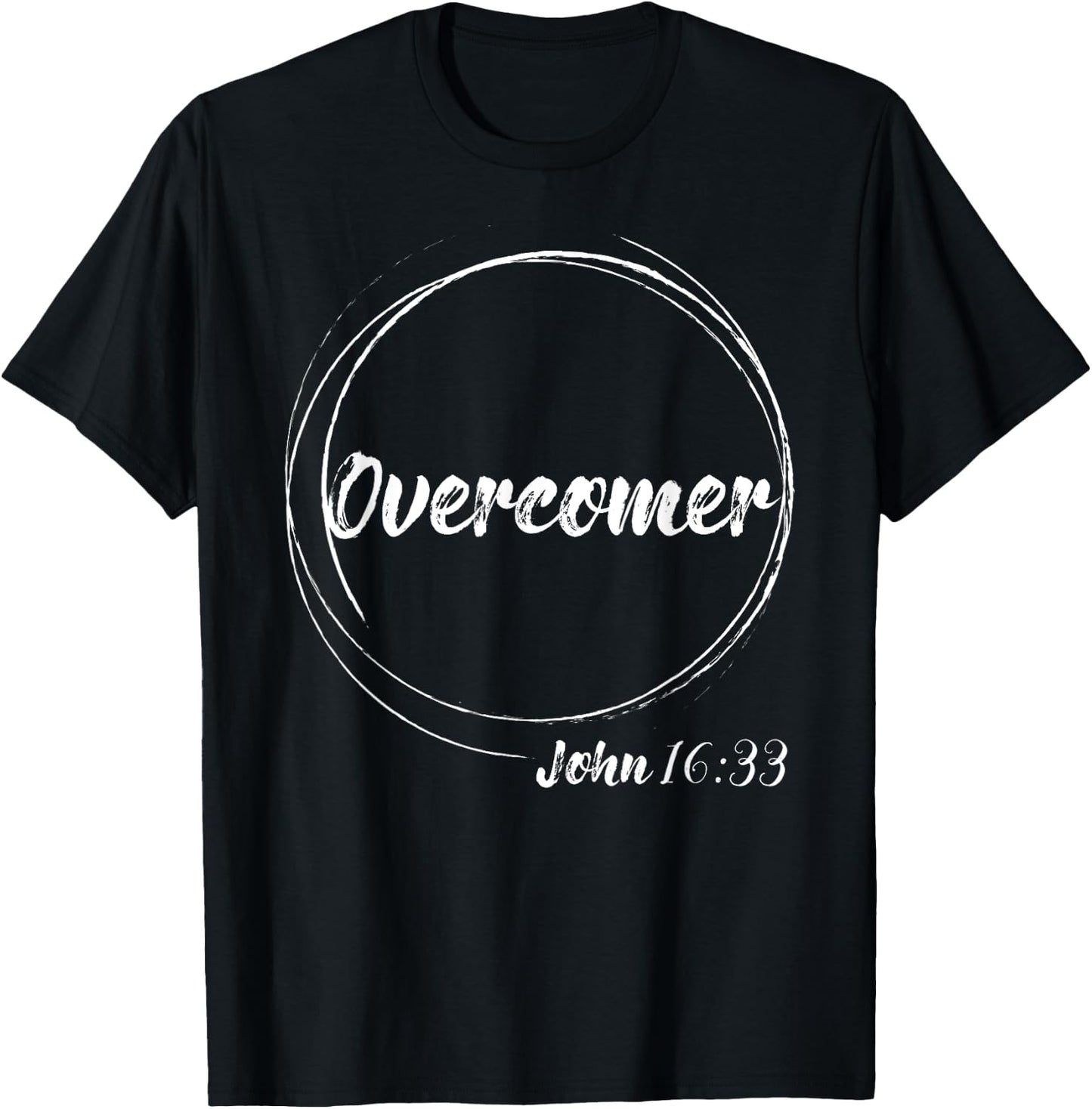 Christian Overcomer John 16:33 Deluxe Bible Verse T-Shirt - T-Shirt | Black