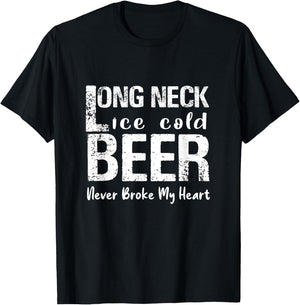 Ice cold beer with long neck has never been the heart broken T-Shirt - T-Shirt | Black