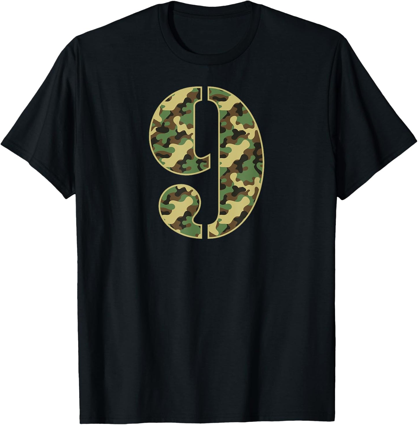 9th Birthday Gift Soldier 9 Year Old Military Themed Camo T-Shirt - T-Shirt | Black