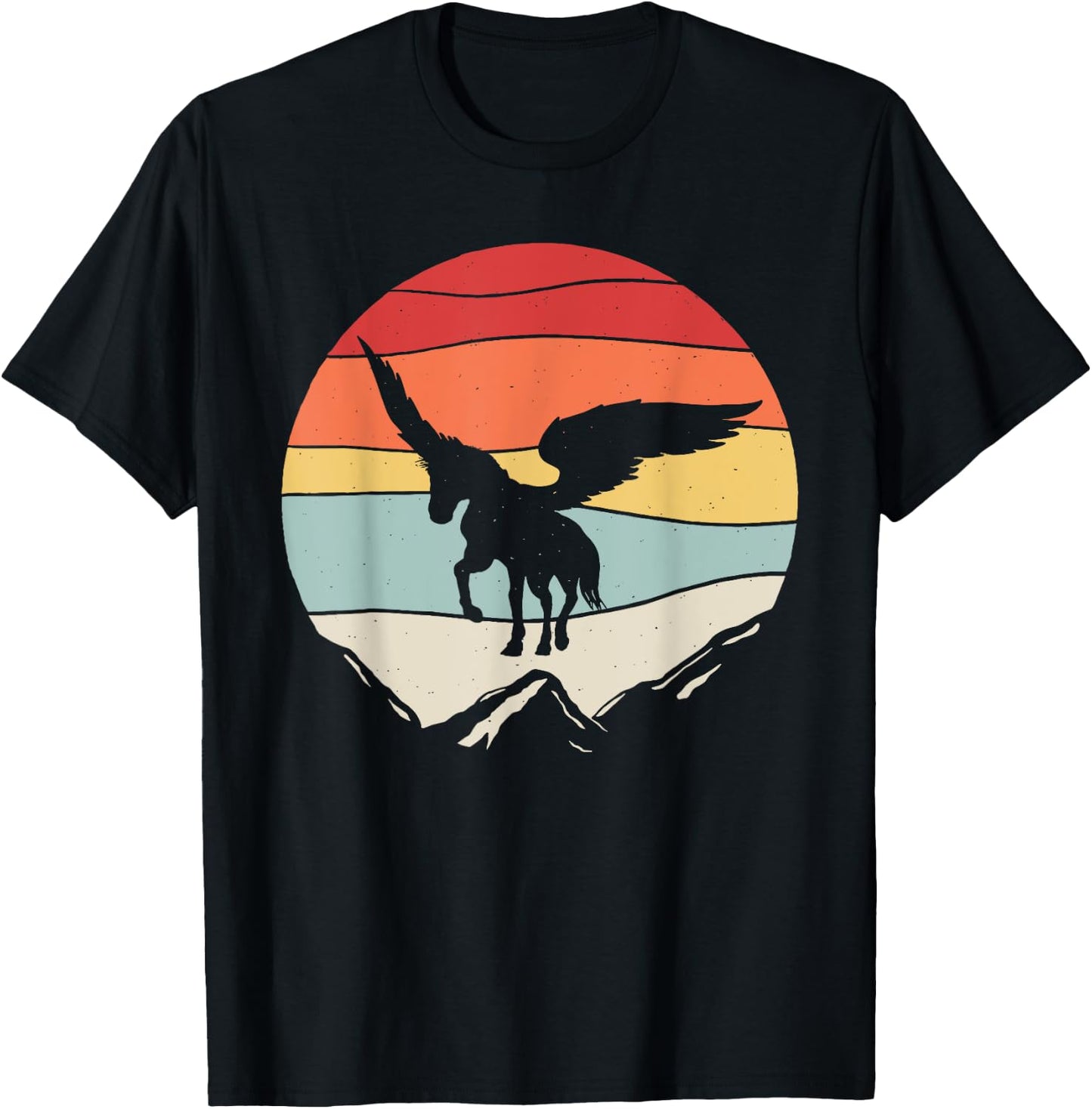 Vintage Retro Pegasus Greek Mythology T-Shirt - T-Shirt | Black