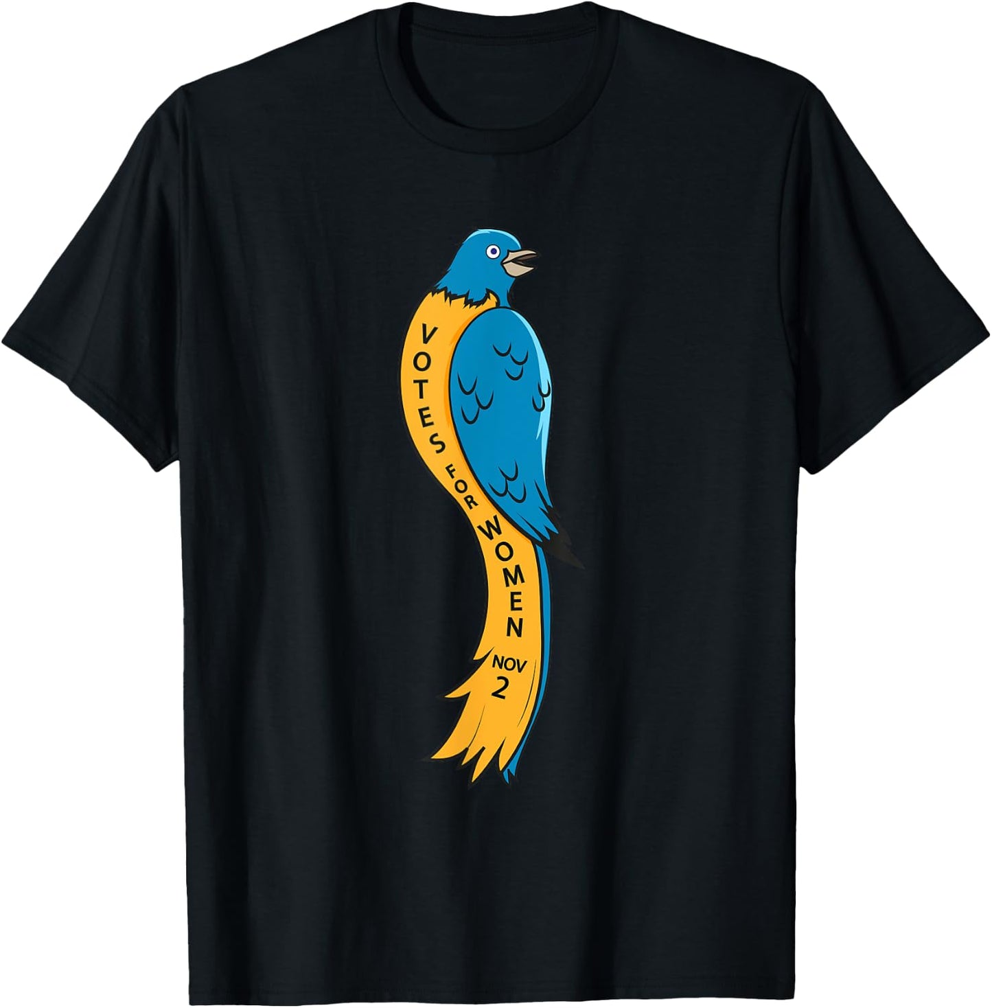Votes Suffrage Blue Bird 100 Years Feminist T-Shirt - T-Shirt | Black