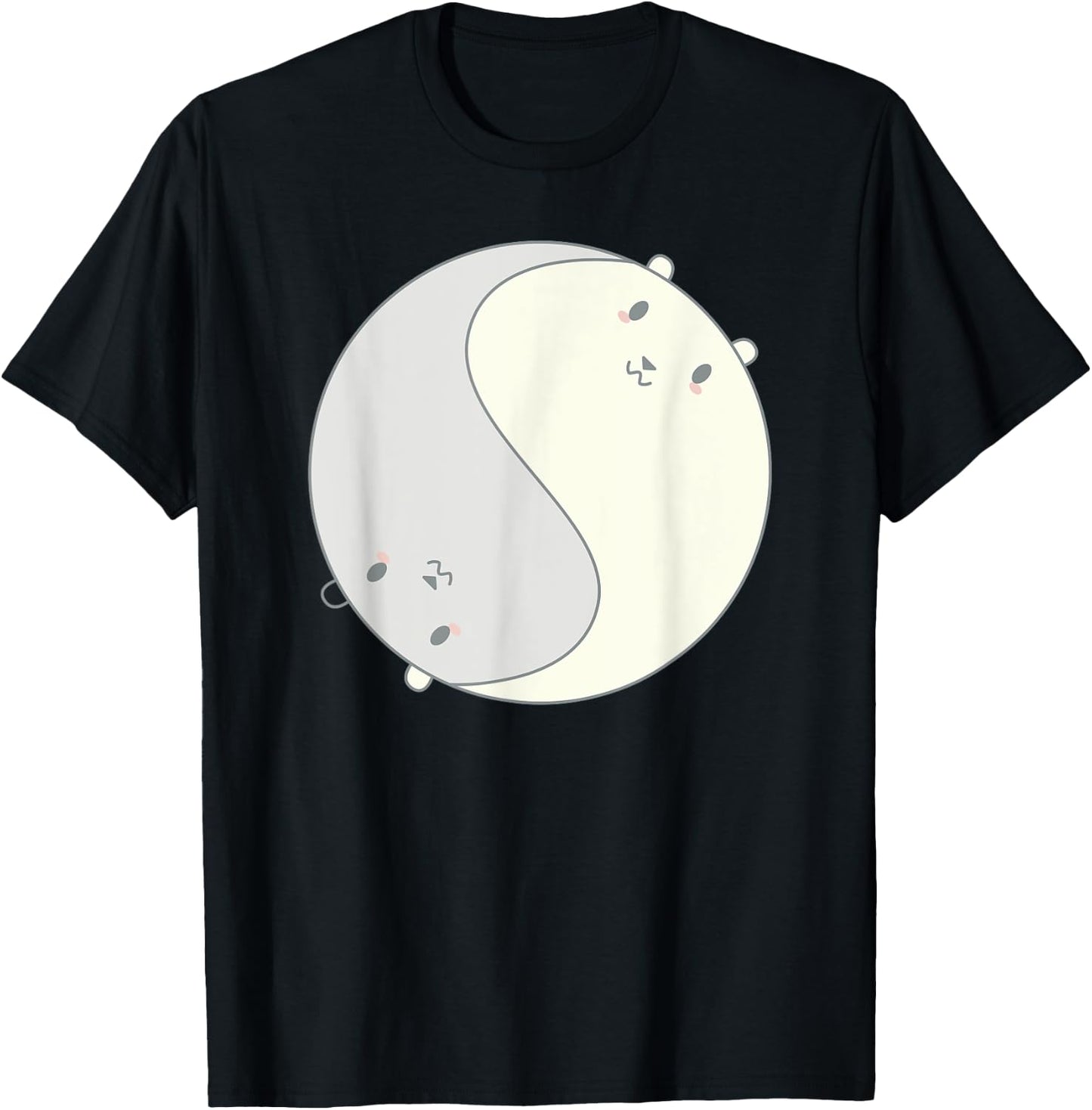 Cool Anime Polar Bears Chibi Kawai Manga Ying Yang Zen T-Shirt - T-Shirt | Black