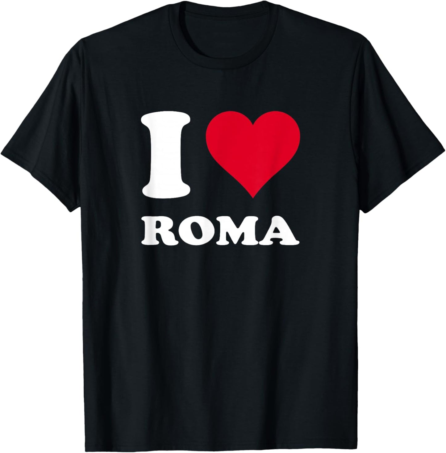Red Heart I Love Rome T-Shirt - T-Shirt | Black