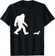 Bigfoot Walking Dachshund Weiner Dog Sasquatch Gifts Men Women Girls Kids T-Shirt - T-Shirt | Black
